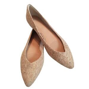 Corso Como Size 6 Cork Ballet Flats Natural Shimmer Comfortable Cute